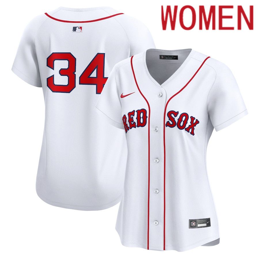 Women Boston Red Sox 34 David Ortiz Nike White Home Limited Player MLB Jersey